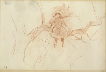 Pousando na Árvore, 1889 (giz vermelho sobre papel)